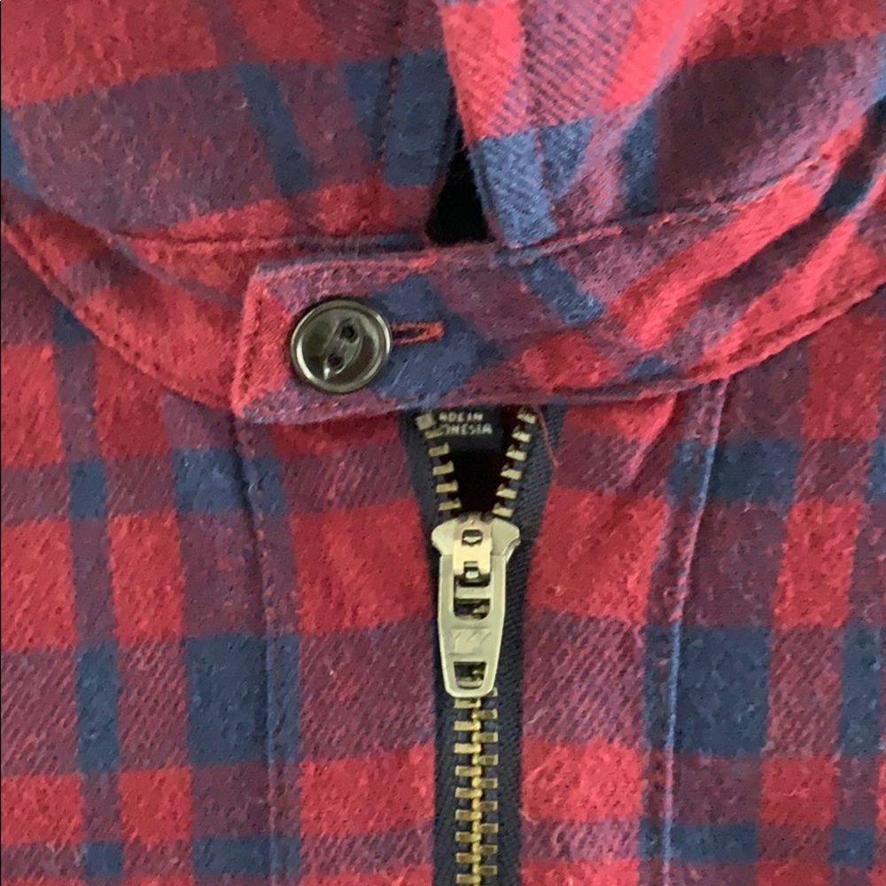 Madewell Half Zip Plaid Top - Picture 3 of 5